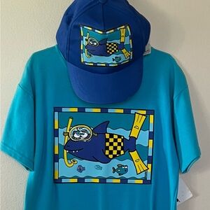 Vintage Snorkel Fish Graphic and RARE Snap Back Ball Cap. Truly one of a kind.